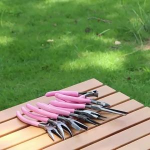 Handmade DIY Pliers Pink Pointed Pliers Jewelry Multi-functional Round Pliers Mini Jewelry Wire Winding Bead Stringing Tools
