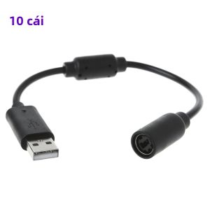 10 Chiếc USB Breakaway Adapter Cáp Cho Xbox 360 Bộ Điều Khiển Có Dây 26Cm Đen Chuyển Đổi Dây Dây Thay Thế Cho Người Chơi Game