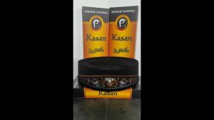 Songkok Peci Kopiah KASAN Bordir AC Bludru Hitam Premium