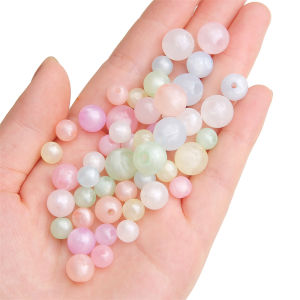 8/10/12mm Mixed Colors Acrylic Beads Fashion Macaron Color Round Loose Spacer Beads For Handmade Bracelet Necklace Earring Keychain DIY Craft Jewelry Making Accessories