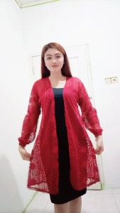 LONG OUTER CARDIGAN BROKAT PREMIUM TERBARU  LENGAN BALON MMODEL KOREA AN Outer Wear Wanita Plus Size Bahan Brocade Fashionable - Lazada