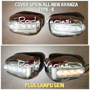 Cover Spion Mobil All New AVANZA Type E Dan Agya Standar Chrome Plus Lampu Sen