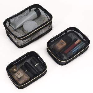 Breathable Mesh Makeup Bag Portable Toilet Wash Bags Multi-function Storage Bags Mesh Travel Cosmetic Bags Carry on Makeup Bag