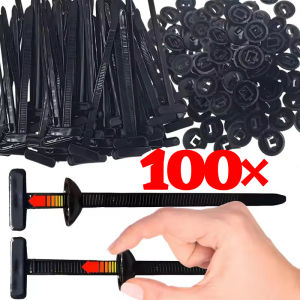 100Pcs Nylon Zip Ties Multi-Purpose Car Engine Guards Underbody Panel Fastener Clip Screw Replacement Heavy Duty Self-locking Cable Tie