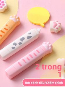 Miếng Dán Sửa Lỗi Dạng Sợi Lông Mèo Mini Hai Mặt Trong Suốt Dễ Thương Sáng Tạo Cho Học Sinh Dùng Bàn Tay Nhỏ Thanh Lịch INS Cầm Tay Tiện Lợi