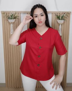 REAL PICT Kemeja Beauty Atasan Wanita Atasan Kasual Atasan Kerja