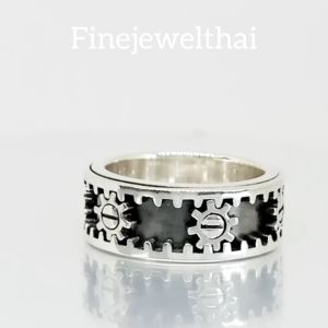 Pre-Order แหวนเกียร์หมุน-แหวนเงินแท้-แหวนเกลี้ยง-R147100