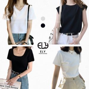 Áo phông nữ form rộng dáng suông kiểu basic màu trắng đen chất vải borip dày dặn mặc đi làm đi chơi đều đẹp áo thun form rộng nữ dáng suông