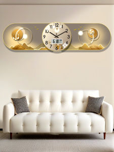 2025 New Modern Minimalist Silent Wall Clock for Living Room No Drilling Required Large Numeric Display Decorative Home Accessory