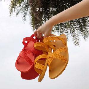 Summer Casual Fruit Flat Bottom Magic Slippers Outdoor Fashion Waterproof Beach Rain Shoes Anti-slip Women Sandals