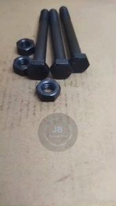 BAUT MUR BAJA M14 X 130 HALF DRAT PANJANG 13CM KUNCI 22 13 CM BAUD HTB GRADE 8.8 HITAM M14X130 14X130 14 X 130 DIAMETER DRAT 14MM PITCH DRAT 2.0 SEKRUP SKRUP