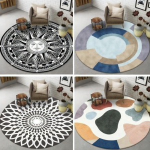 NREK | Abstract Visual Circular Carpet for Living Room