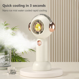 Cute Mini Portable Water Spray Handheld Fan Outdoor USB Rechargeable Strong Wind Standing Hand Fan Cool Light Air Cooling Cooler Wireless Small Fan
