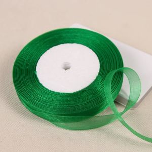 12mm 50yards/lot High Quality organza ribbon trim for wedding craft bow gift party decoration Wrapping riband DIY Wrapping Bow