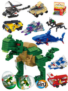 Educational Assembly Toy Egg for Kids Boys Engineering Vehicle House Street Scene Animal Police Kindergarten Gift Building Blocks