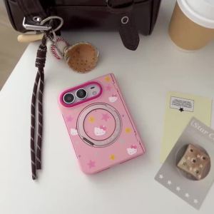 Sanrio | INS Sanrio Cute Cartoon Character Wrist Strap Magnetic Stand Phone Case for IPhone Duo Shockproof Anti Scratch Protective Cover