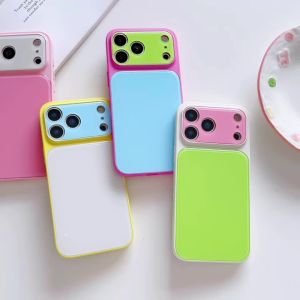 Luxury Dopamine Color Block Camera Protection Phone Case For iPhone 17 16 Pro Max Anti Drop Shock Absorbing Cover