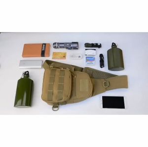 Tactical Chest Sling Bag Waterproof Molle Backpack Water Bottle Holder Military Shoulder Bag with USB Charging