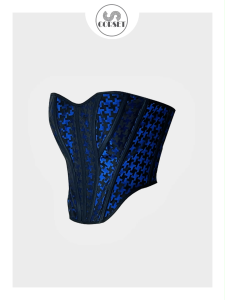Blue Houndstooth Corset S.corset