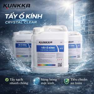 Dung dịch Tẩy ố kính - Kunkka CRYSTAL CLEAR làm sạch vết bẩn tăng độ sáng cho kính xe gương xe hàng Chính Hãng