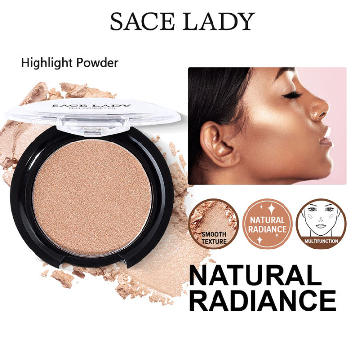 SACE LADY Makeup Powder Highlighter Smooth Brighten Powder Skin Color Long-Lasting Waterproof Cosmetic
