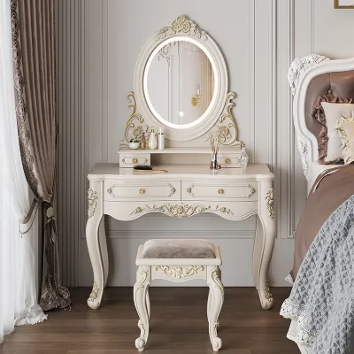 Luxury Modern Minimalist Vintage Small Space Desk Vanity