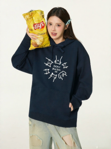 Gbiaior | Cute Leisure Hoodie Cat Print Loose Fit  Simplified Matching
