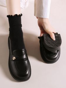 Ultra Soft Sheepskin Womens Loafers 2025 New Style Autumn Winter Commute Versatile Shoes Pair with Skirts round Toe Flats