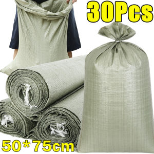 30/50pcs Heavy Duty Flood Prevention Sandbags / Large Green PP Sand Sacks / Thickened Woven Sack Bag / Durable Logistics Transport Packaging Bags
