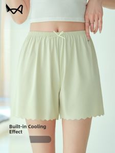 MiiOW | Loose Ice Silk Safety Pants Womens 2025 New Style Prevent Exposure No Roll Edge Can Wear Outdoor Home Base Shorts Pants