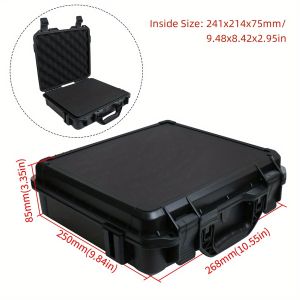 1 Hộp Đựng Dụng Cụ Bằng Nhựa Di Động Đa Năng Có Miếng Xốp Chèn Chống Nước Chống Sốc Hộp Đựng Cứng Cho Dụng Cụ Có Miếng Xốp Cắt Sẵn