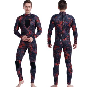 [Warrior2] Mens Spearfishing Wetsuit 3mm Camouflage Neoprene One-piece Diving Suit for Scuba FreeDiving Jumpsuit Cold Water Swimsuit