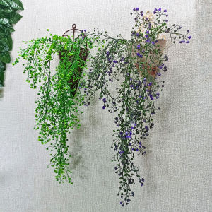 Tanaman Hias Plastik Bunga Lavender & Daun Anggrek Artificial Hiasan Gantungan Dekorasi Rumah PBP52