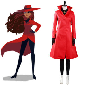 Red Carmen Cosplay Coat Halloween Outerwear Large God Thief Carmen Crossbody Cosplay Costume Womens Fashion Film Game Europe And America