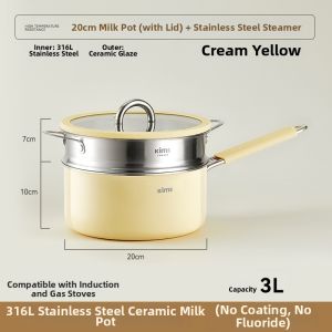 KIMS COOK | Stainless Steel Baby Food Pot for Milk Heating