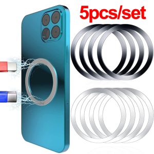 5pcs Magnetic Metal Plate Ring Sticker for Magsafe Wireless Charger Car Phone Holder Disk Iron Sheet Compatible with IPhone 14 13 12 11 pro max