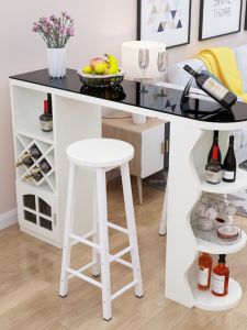 Modern Simple European Style Bar Table Movable against the Wall for Living Room Kitchen Partition And Wine Cabinet Home Use