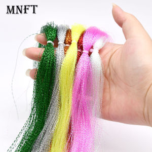 5Pcs Flashabou Holographic Tinsel Crystal Flash String for Fly Fishing Lure Making Jig Hook Tying Material in Multiple Colors