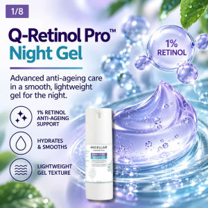 Micellar Cosmetics™ | Q-Retinol Pro Night Gel™ | 1% Pure Retinol Renewal Gel - 30ml