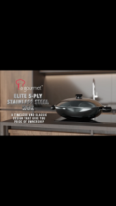 La gourmet Elite 40cm 5ply Stainless Steel Wok (IH) 8L | Stainless Steel Cookware | Induction Compatible | Induction Compatible