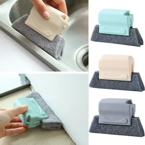 Window Groove Cleaning Cloth Scouring Pad Door Track Hand-held Crevice Cleaner Gray Gap Brush Sliding Home Kitchen Cleaning Tool