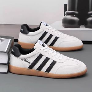 Leather Sporty Low-Top Casual Shoes for Men Breathable Comfortable Soft Bottom Agan Shoes Trendy Versatile Slip-On round Toe