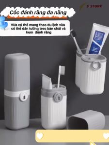 Ly cốc đựng bàn chải kem đánh răng du lịch hộp đựng đồ đa chức năng có thể treo tường tiện dụng kèm miễn phí 1 hít dán tường