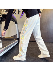 Quần Nỉ Kẻ Sọc Nam Ống Đứng Thể Thao Cao Cấp Thời Trang Xuân Thu Quần Dài Thường Ngày Mới Hợp Thời Trang Quần Nam