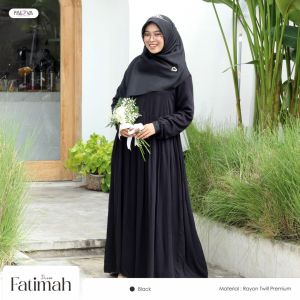 Falova Dress Fatimah Gamis Rayon Adem Anti Gamis Haji Umroh Gamis Putih Hitam baju ihrom wanita