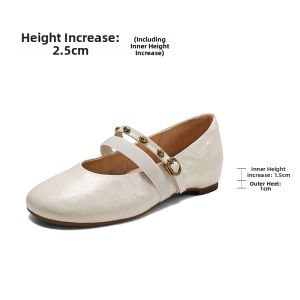 Belle | Sheepskin Hidden Heel Buckle Mary Jane Shoes