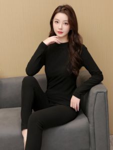 สองด้าน ผ้าขนแกะ หนา อุ่น ชุดชั้นใน ผู้หญิง บุด้วยผ้าฟลีซ หนาขึ้น ครึ่งสูง ปกเสื้อ ชุดระบายความร้อนสําหรับ ฤดูใบไม้ร่วง และ ฤดูหนาว