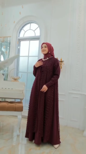 Dress Terbaru / Zahira Set Dress + Outer / Bahan Ceruty apk Brokat / Dress Kondangan / Gamis Lebaran