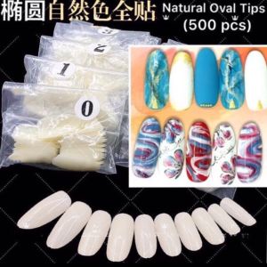 500pcs/100pcs Natural/Clear Fake Artificial Nail Oval Shape Tips
