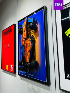 Compatible with Lego MCLUNE F1 Sports Car Toy Building Blocks Wall Display Photo Frame Background Board Model Storage Picture Frame